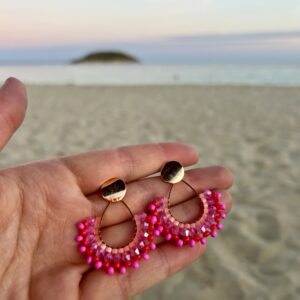 Statement Ohrringe rosa/koralle