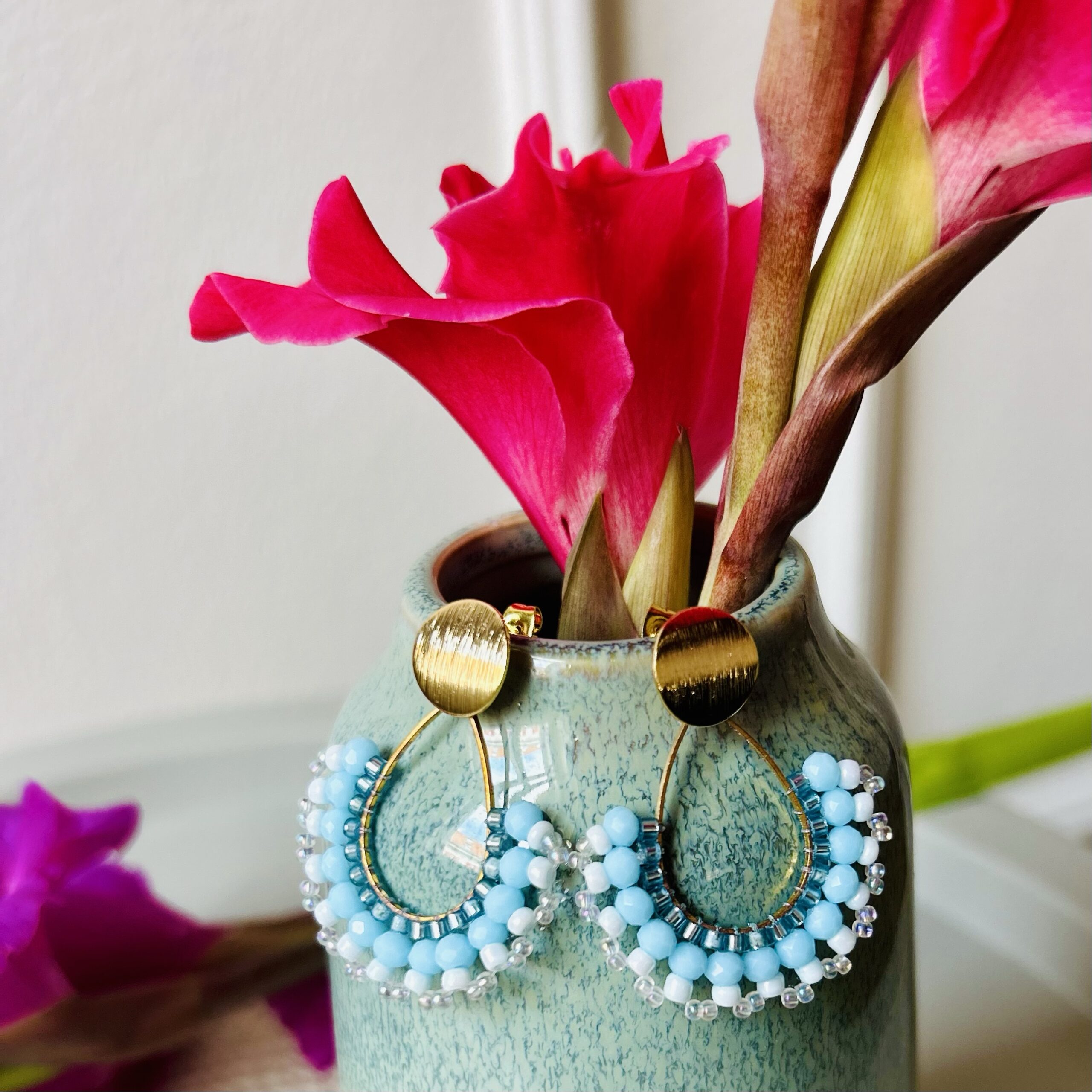 Statement Ohrringe türkis – Bild 2