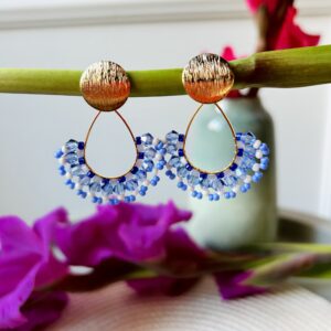 Statement Ohrringe blau/weiss