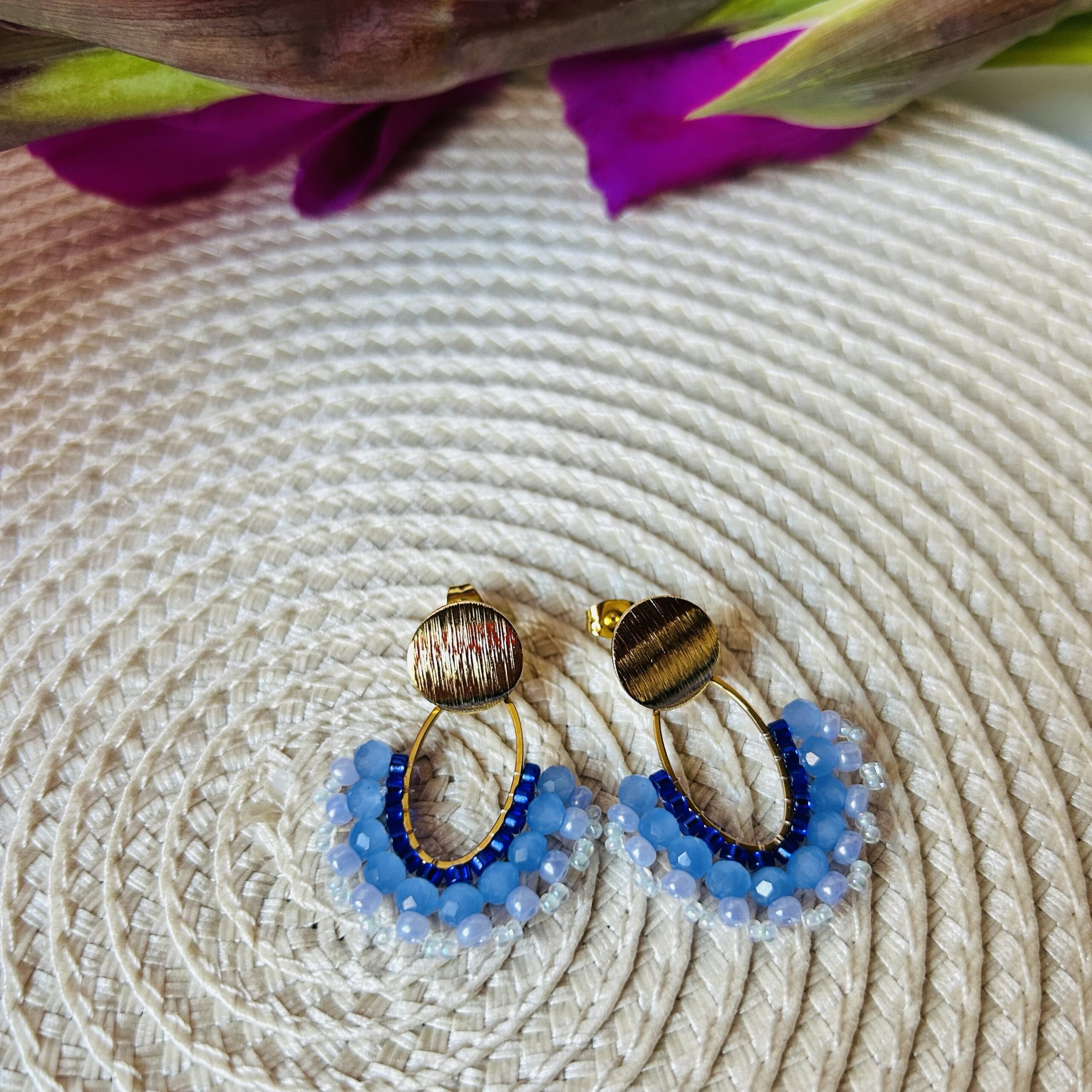 Statement Ohrringe blau – Bild 2