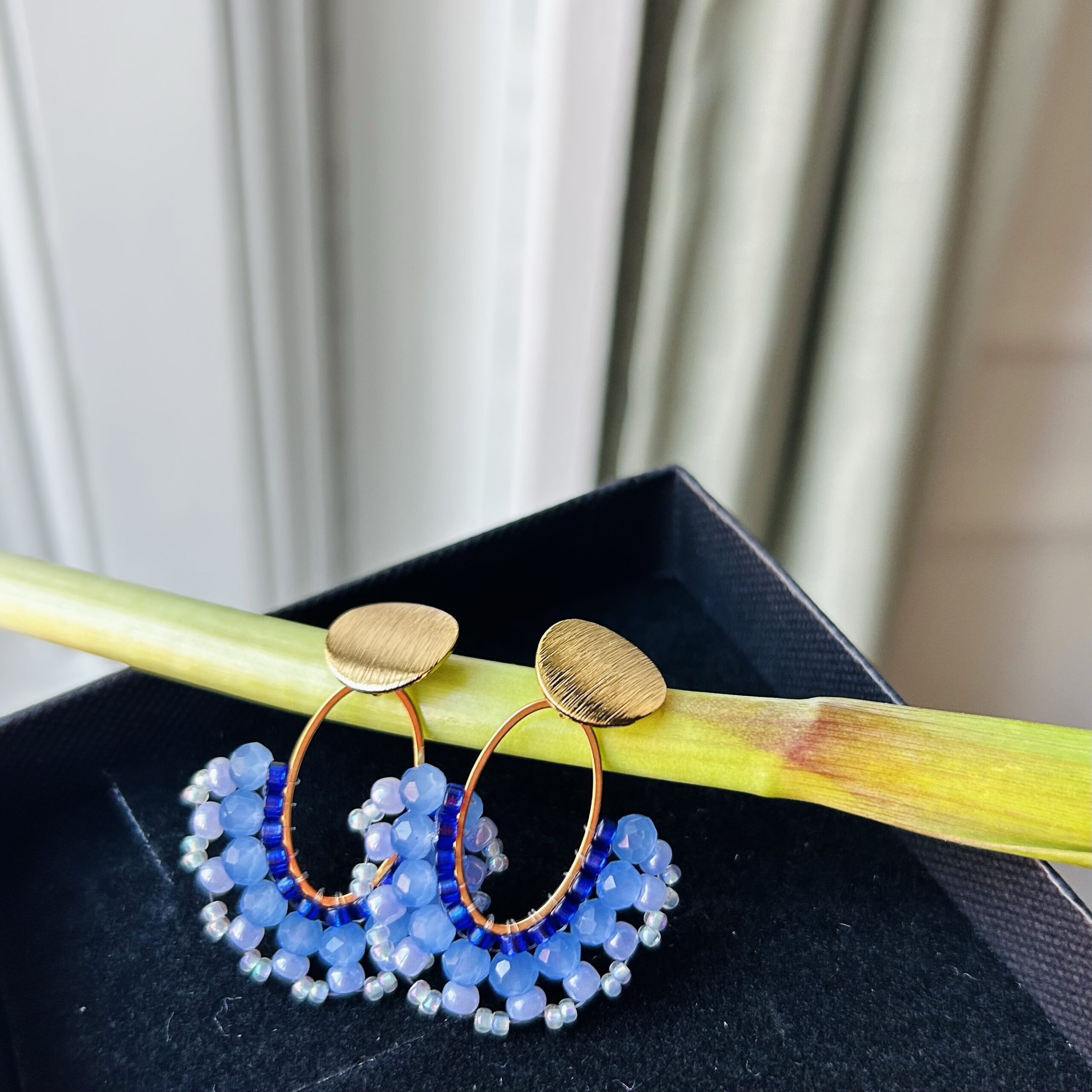 Statement Ohrringe blau – Bild 3