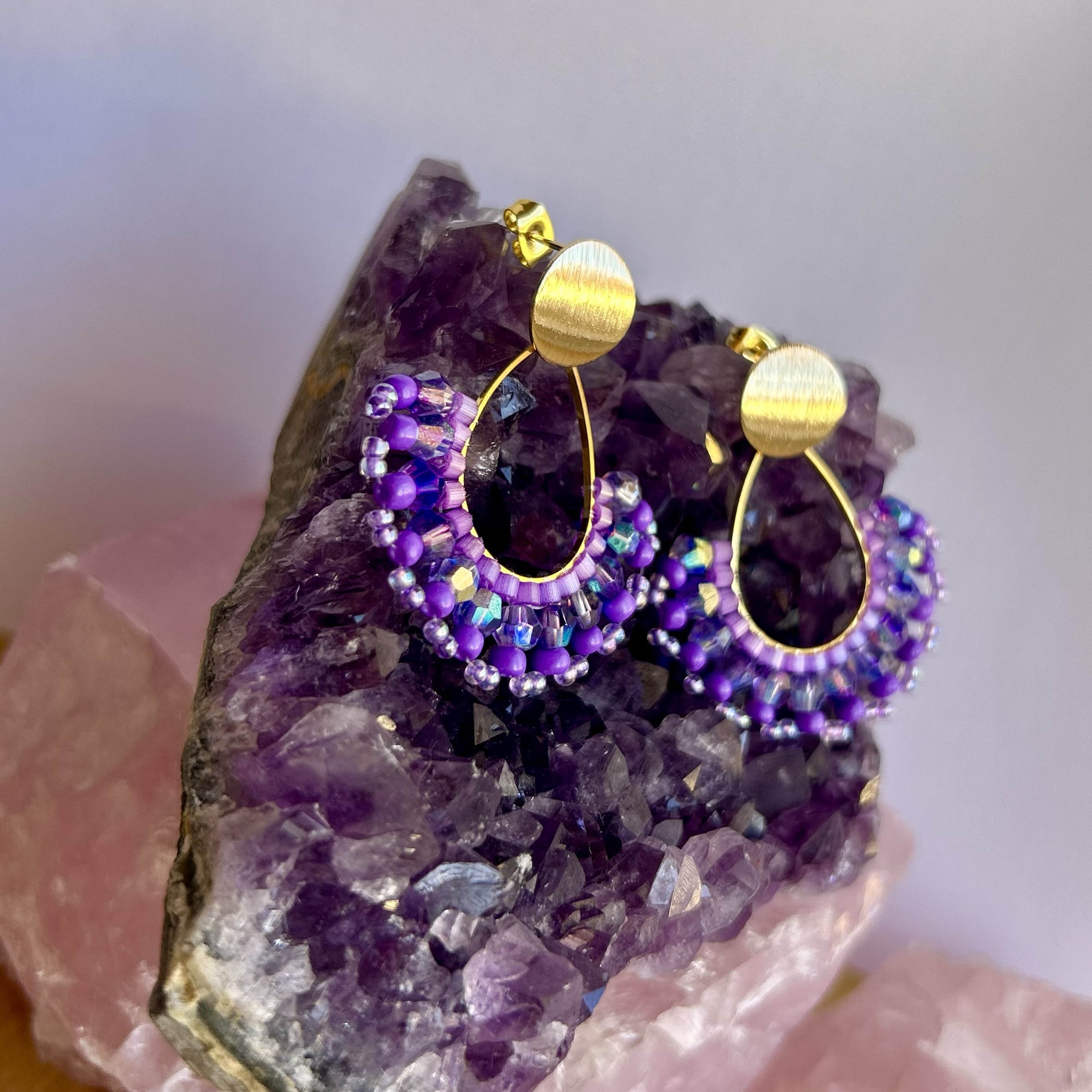Statement Ohrringe lila – Bild 2